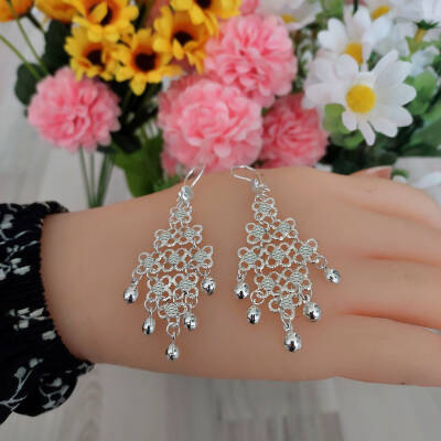 Gümüş Akıtma Top Sallantılı Küpe - 4