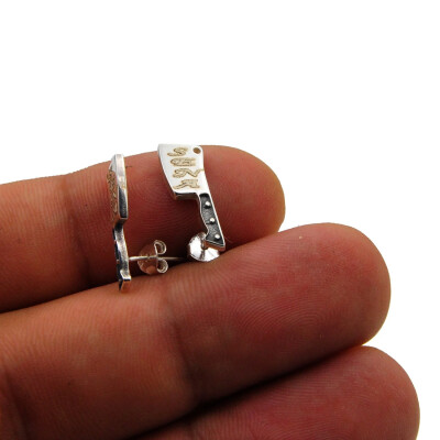 Gümüş Bıçak Satır İsimli Küpe - Kamer Gümüş