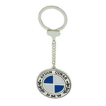 Gümüş BMW Logolu Mineli İsimli Anahtarlık - Kamer Gümüş