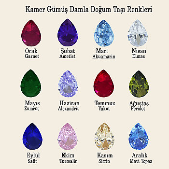 Gümüş Doğum Taşlı Fiyonk Kolye - 5