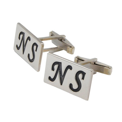 Gümüş Harf Tasarımlı Kol Düğmesi - Kamer Gümüş