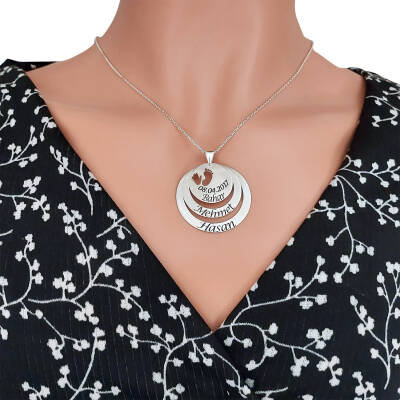 Gümüş İsim Yazılı Üç Halkalı Kolye - 4