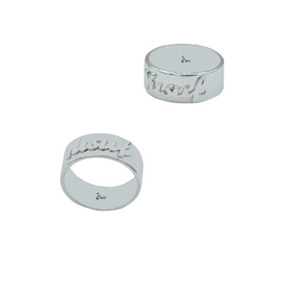 Gümüş İsimli Erkek Alyans Yüzük - Kamer Gümüş