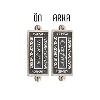 Gümüş İsimli Plaka Tesbih Püskülü - Kamer Gümüş