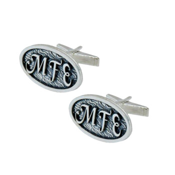 Gümüş Kabartma Harfli Kol Düğmesi - Kamer Gümüş