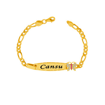 Gümüş Kelebekli İsimli Çocuk Bileklik - Kamer Gümüş