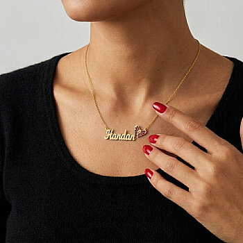 Gümüş Kelebekli İsimli Kolye - 4