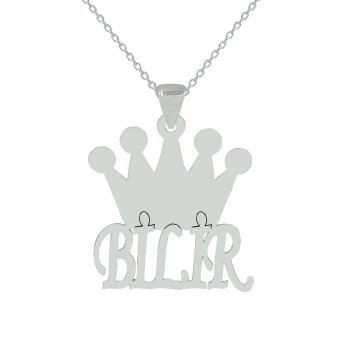 Gümüş Kral Taçlı İsimli Ayna Süsü - Kamer Gümüş