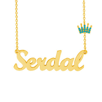 Gümüş Kral Taçlı İsimli Kolye - 3