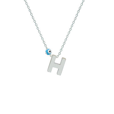 Gümüş Küçük Minimal Harfli Kolye - 3
