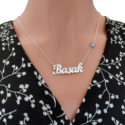 Gümüş Nazar Boncuklu İsimli Kolye - 7