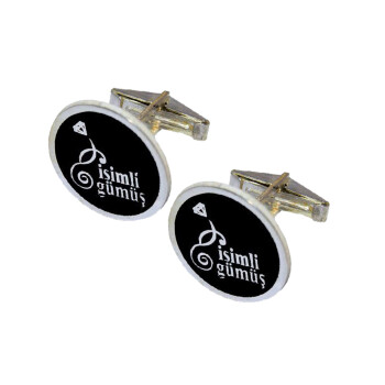 Gümüş Özel Firma Logolu Kol Düğmesi - Kamer Gümüş