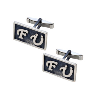 Gümüş Özel Tasarım Harfli Kol Düğmesi - Kamer Gümüş