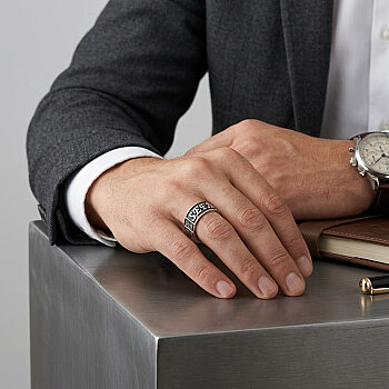 Gümüş Özel Tasarım İsimli Erkek Yüzük - Kamer Gümüş