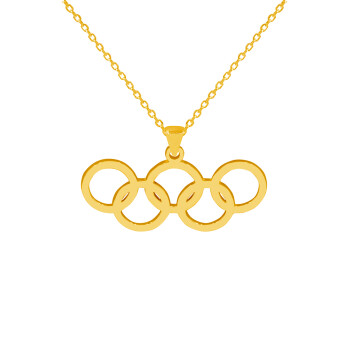 Gümüş Özel Tasarım Olimpiyat Kolye - 1