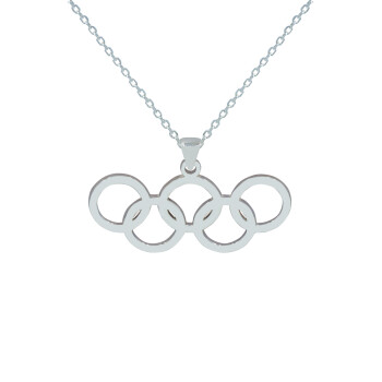 Gümüş Özel Tasarım Olimpiyat Kolye - 2