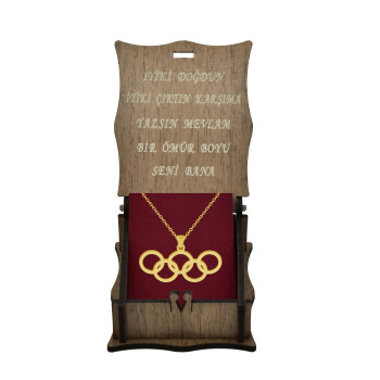 Gümüş Özel Tasarım Olimpiyat Kolye - 6