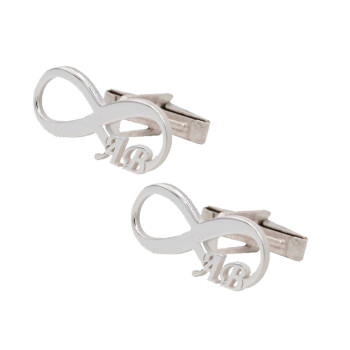 Gümüş Sonsuzluk Harfli Kol Düğmesi - Kamer Gümüş