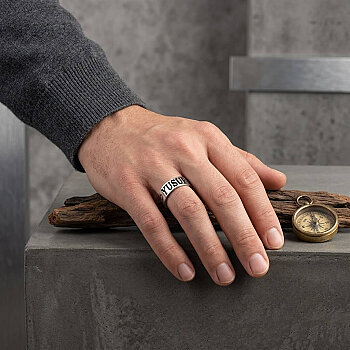 Gümüş Sonsuzluk İsimli Erkek Yüzük - Kamer Gümüş