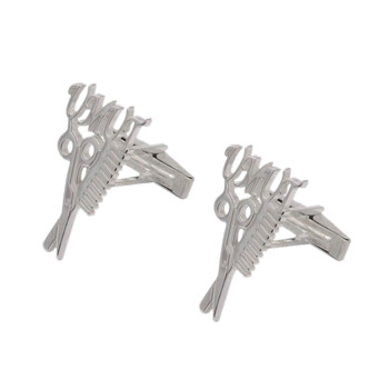 Gümüş Tarak Makas İsimli Kol Düğmesi - Kamer Gümüş