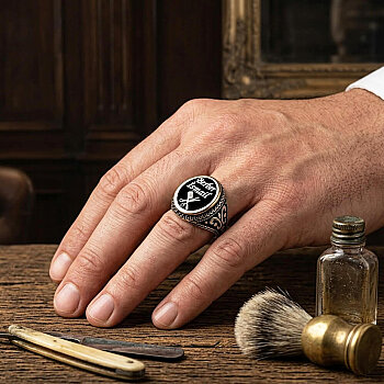 Gümüş Tarak Makas Tasarımlı İsimli Yüzük - Kamer Gümüş