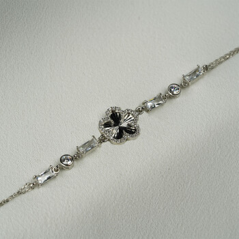 Gümüş Taşlı Papatya Bayan Bileklik - Kamer Gümüş