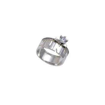 Gümüş Tek Taşlı Oymalı İsimli Bayan Yüzük - Kamer Gümüş