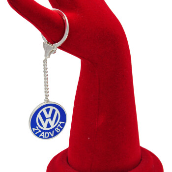 Gümüş Volkswagen Logolu Mineli İsimli Anahtarlık - 1