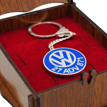 Gümüş Volkswagen Logolu Mineli İsimli Anahtarlık - 3