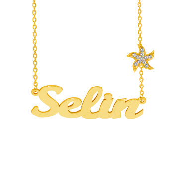 Gümüş Yıldız Tasarımlı İsimli Kolye - 3