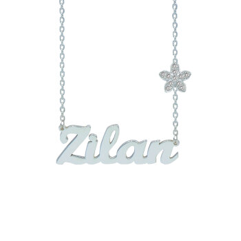 Gümüş Yıldız Tasarımlı İsimli Kolye - 4