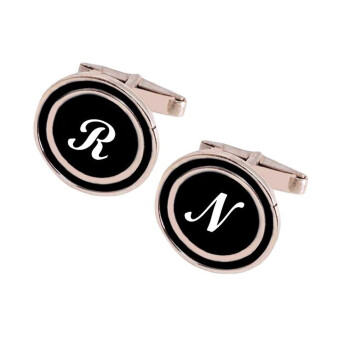 Gümüş Yuvarlak İsimli Kol Düğmesi - Kamer Gümüş