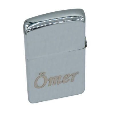 Metal Beyaz Parlak İsimli Çakmak - 1